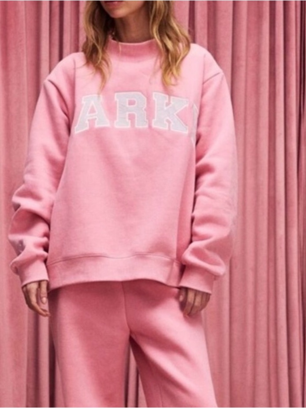 New Parke Varsity Mockneck Blush + Lavender Sweatshirt